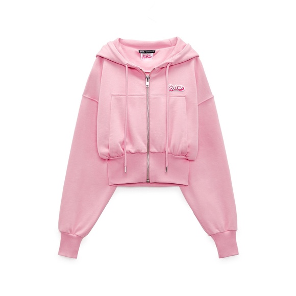 Zara X Barbie The Movie Pink Sweatshirt with Hood - Picture 1 of 6